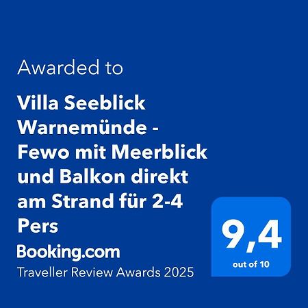 Villa Seeblick Warnemuende - Fewo Mit Meerblick Und Balkon Direkt Am Strand Fuer 2-4 Pers Rostock Eksteriør billede